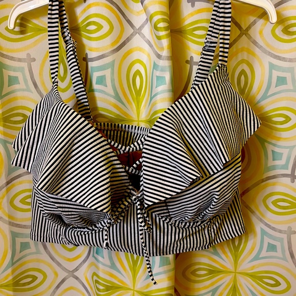 Cacique Other - 42G bikini top by Cacique blue/navy white
